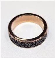 Ring Mano-J. in Rose Gold Diamante Black 1.36 Ct SOLANRGFAPAVE3F9KT-21 - SOLANRGFAPAVE3F9KT-21